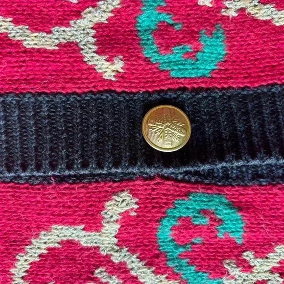 VTG Norton Mcnaughton Christmas Sweater Red Cardigan Gold Accents Women’s Med - Picture 4 of 8